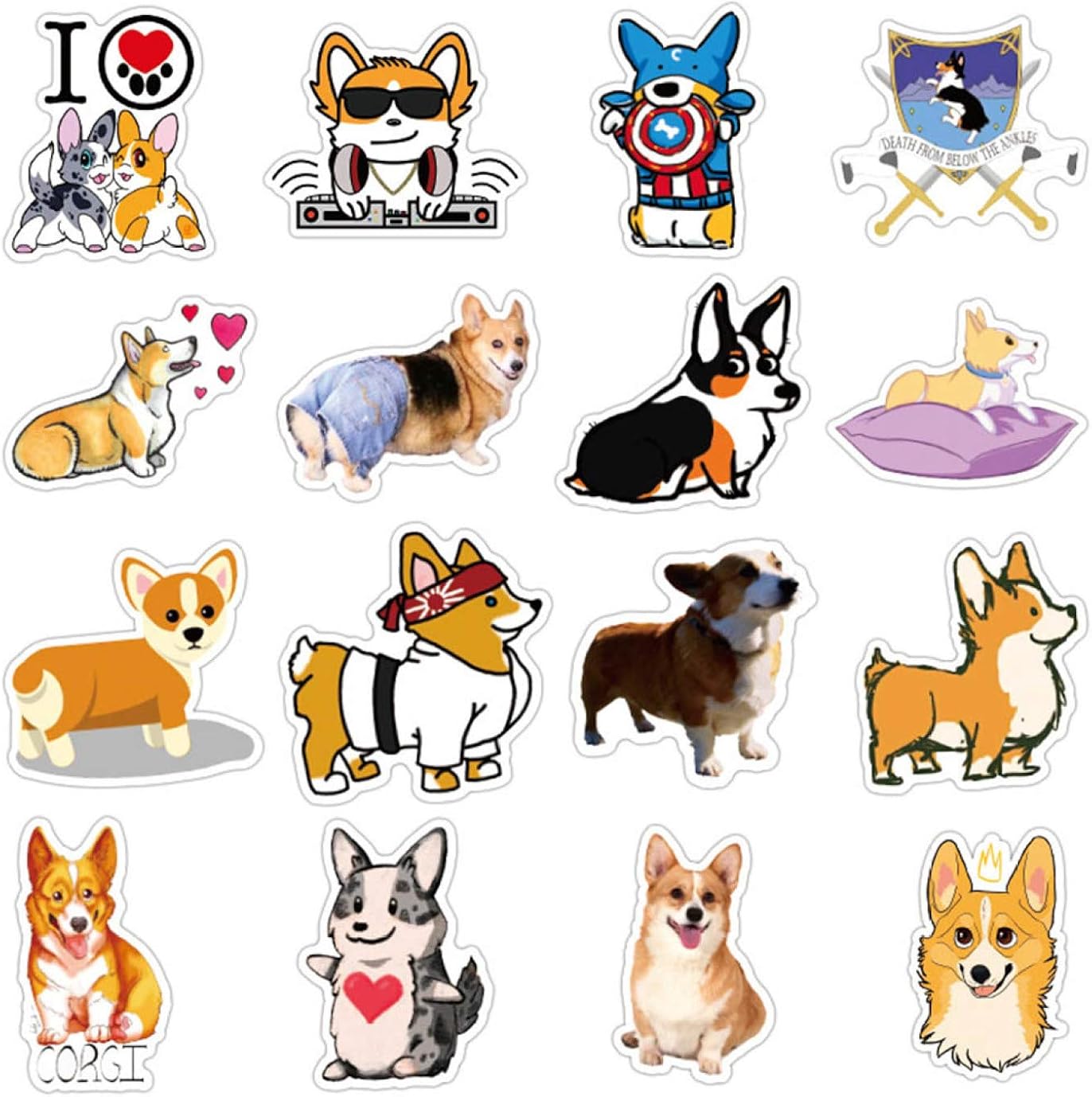 Stella Glamorous 100pcs Set Cute Cartoon Corgi Sticker Diy Dog Sticker