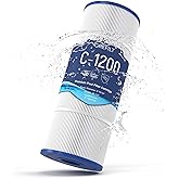 Grefilt C1200 Pool Filter Cartridge - High Flow 120 sq.ft, Compatible with Hayward C1200/CX1200RE & Pleatco PA120 | OEM Fit (Fits Unicel C-8412, Filbur FC-1293) | 23.25"x8.94" OD
