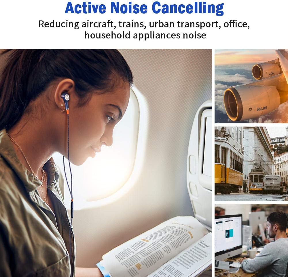 Amazon Co Jp アクティブノイズキャンセリングヘッドフォンイヤホン Ovc 1 3 M 有線 Anc イヤホンマイクと飛行機の地下鉄バスオフィス ディープベース 60時間プレイタイム 3 5 Mm プラグの Ios Android スマートフォン 家電 カメラ