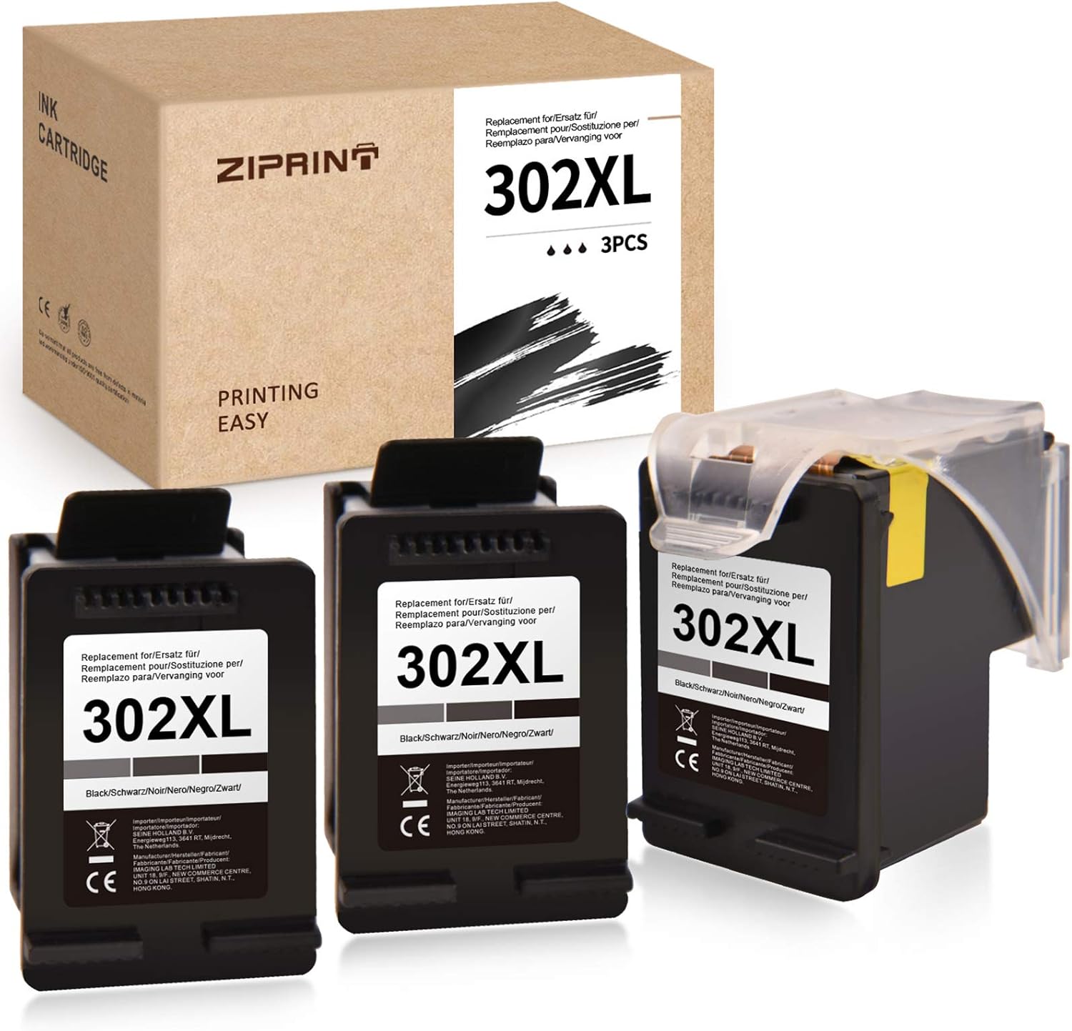 Cartouche Encre Officejet 3833 Ziprint Cartouches d'encre Remanufacturées pour HP 302 302XL Noir pour