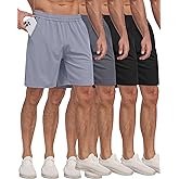 PARISDIARY 4 Pack Men's Athletic Gym Shorts with Pockets,Running Workout Basketball Hiking Shorts for Men