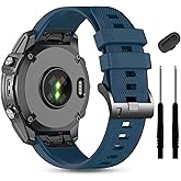 22mm Quickfit Silicone Bands for Garmin tactix 8/Fenix 8 pro AMOLED-47mm/7 Pro/7/6/6 Pro/5/5 Plus,Watch Strap Compatible with Fenix E/Descent G2/G1 Solar/quatix 8/epix Pro/Approach S70 47mm/S62/S60