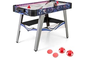 KOTEK 54 Inch Air Hockey Table, Light-Up Table Hockey with Digital Led Scoreboard & Powerful 12V Motor, Hockey Table Game for