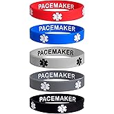 Max Petals Medical Alert Bracelet for Pacemaker - Discreet Silicone ID Wristbands, 5-Pack (Waterproof & Comfortable)
