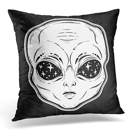 Amazon Com Emvency Throw Pillow Covers Alien Head With Starry