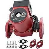 59896341 Circulator Pump 115V 1/25HP Compatible with Grundfos UPS15-58FC | 17GPM 3-Speed Hot Water Recirculator Pump, 60Hz, 19.5 ft Max Head for Boiler &amp; Solar Heating, Replace # UPS 15-58 FC