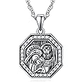 ADMETUS 925 Sterling Silver Patron Saint Medals | Amulet Necklace Protection Jewelry for Men with 2.5mm 22"+2" Rolo Chain