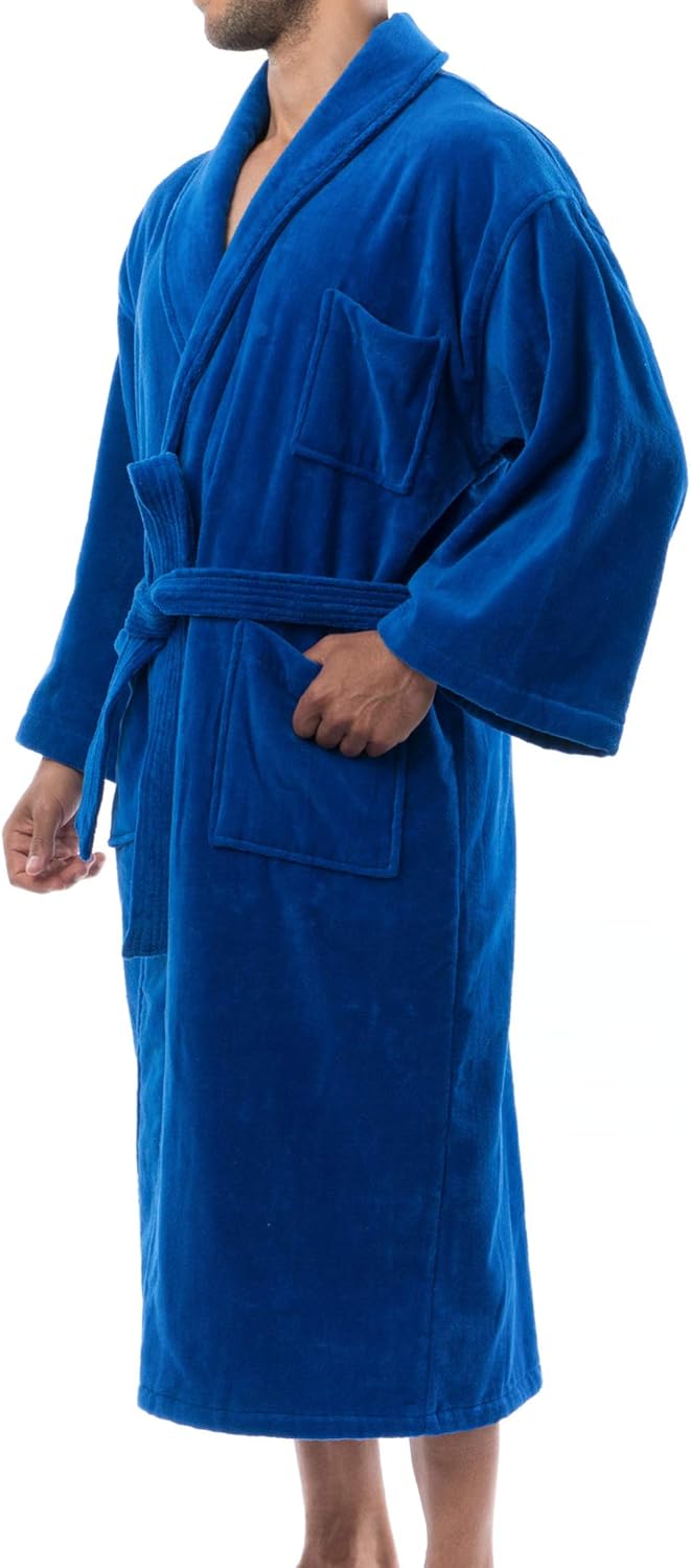 Alpine Swiss Aiden Mens Cotton Terry Cloth Bathrobe Shawl Collar Velour Spa Robe at  Men’s Clothing store