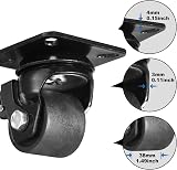 WB D WEIBIDA 2" Plate Swivel Caster Wheels Set of 4 Heavy Duty 2200lbs Nylon view 7