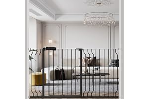 Fairy Baby Extra Wide Baby Gates 53-57.5 inch, Auto Close Child Safety Gates for Stairs Banister Doorways Hallway,Indoor Safe