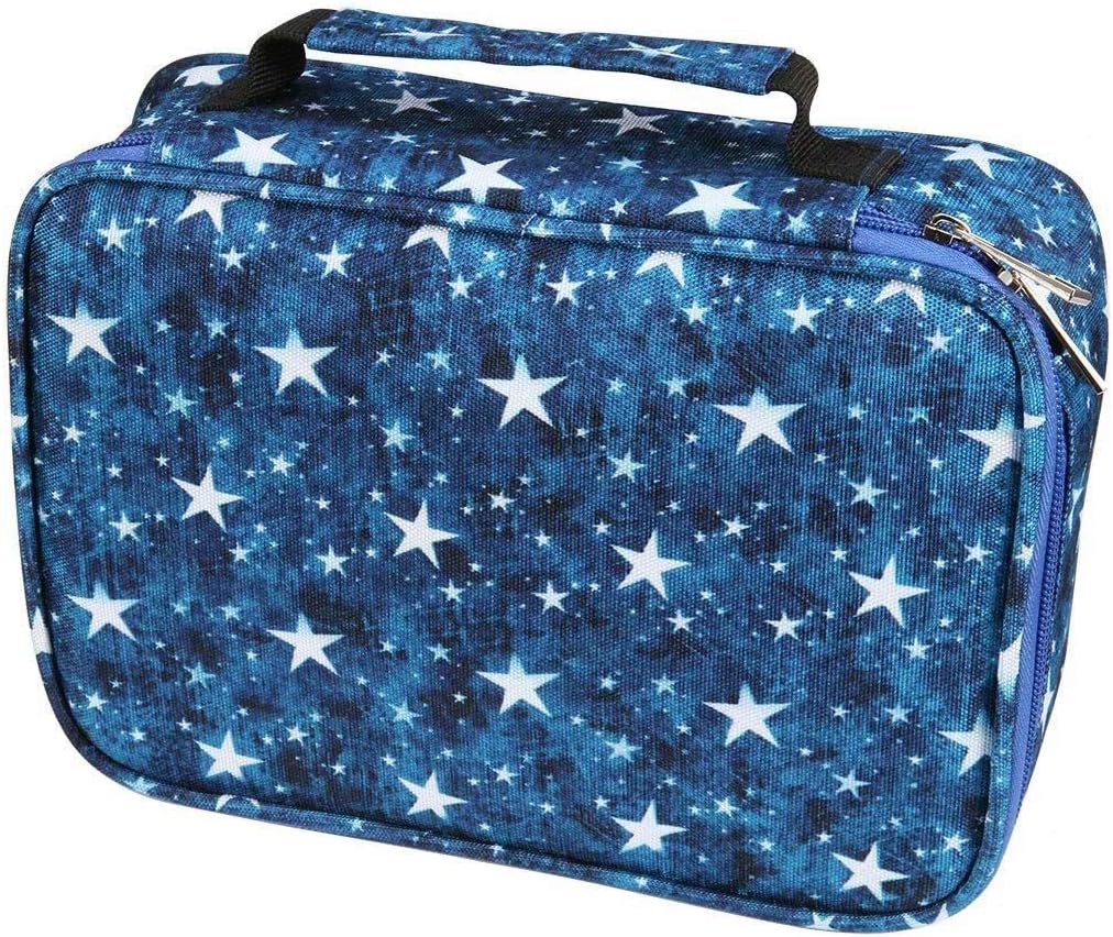 WINSHEA Pencil Case 72 Slots Large Capacity Pencil Holder Wrap Pouch Bag Coloring Pencils Organizer for Student Boys Girls and Artists (Dark Blue) - Image 3