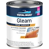 TotalBoat Gleam Marine Spar Varnish for Boats &amp; Outdoor Wood - Gloss Quart | Oil-Based Polyurethane Finish; No Thinning; UV Inhibitors; Wooden Boats, Yacht Brightwork, Furniture &amp; Interior/Exterior Wood