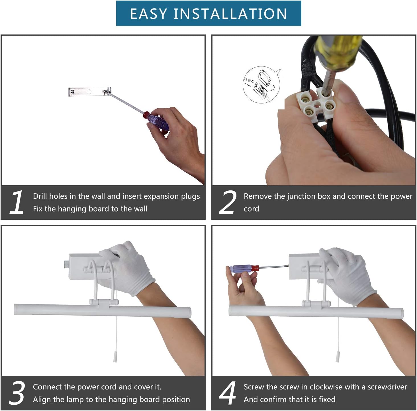 Mantolite Wandleuchte 8w Metall Badezimmer Spiegel Leuchte Led Bilderleuchte Mit Schwenkbarem Lampenkopf Und Zugschalter Gerader Arm 40cm 640lm Warmweiss Lampe Nachttisch Leseleuchte Nickel
