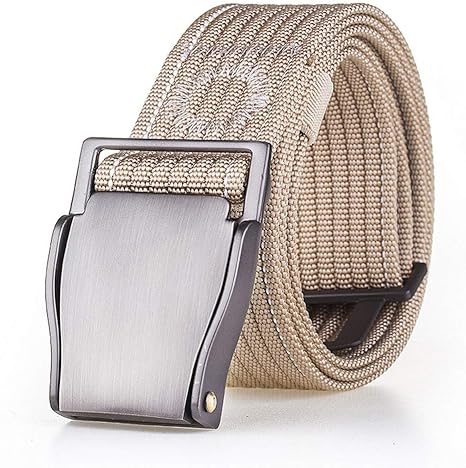 Amazon Co Jp Kaizlier Mei メンズベルト ナイロンベルト キャンバス 通気性 男性 ウエストベルト ジーンズベルト 合金バックル付き 丈夫 軽量 色 カーキ サイズ 125cm ホーム キッチン