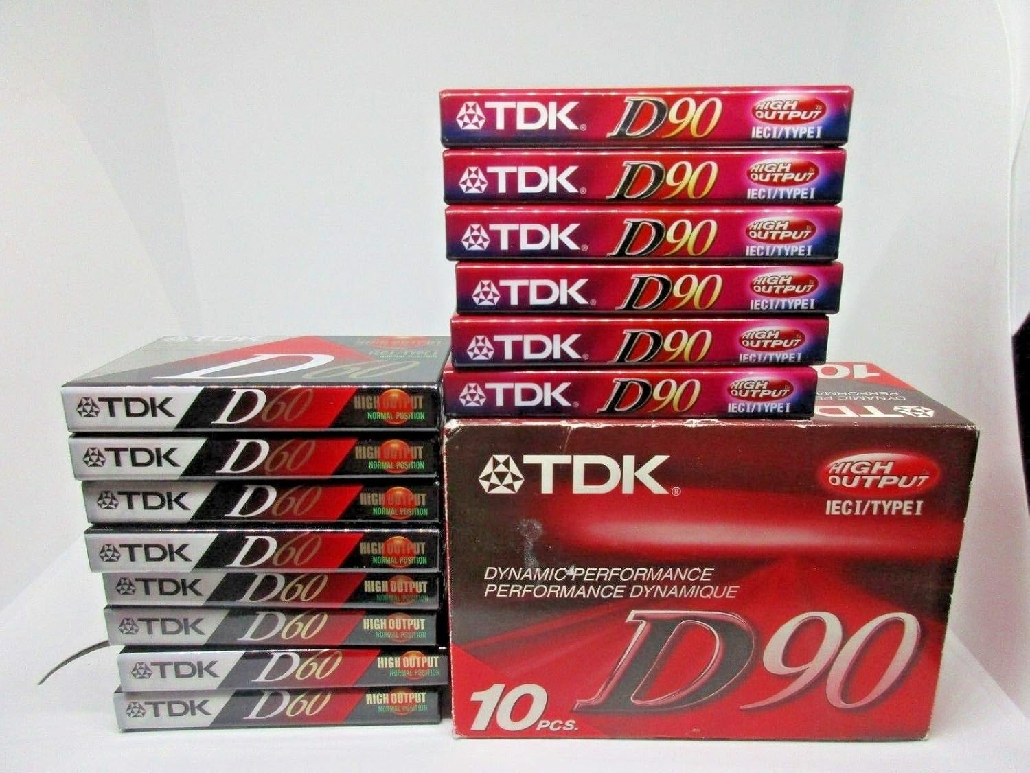 TDK D90 Blank Cassette Tapes Pack of 10 Plus One MP3