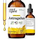 Wild & Organic Astragalus Tincture - Immune Support Drops w/Astragalus Root Extract - Herbal Supplement for Calmness & Relaxation - Vegan, Sugar & Alcohol Free - 2 fl oz