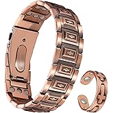 Jeracol Copper Bracelet for Men, 3X Strength Magnetic Copper Bracelets for Men with 3500 Gauss Magnets, Adjustable Length with Sizing Tool