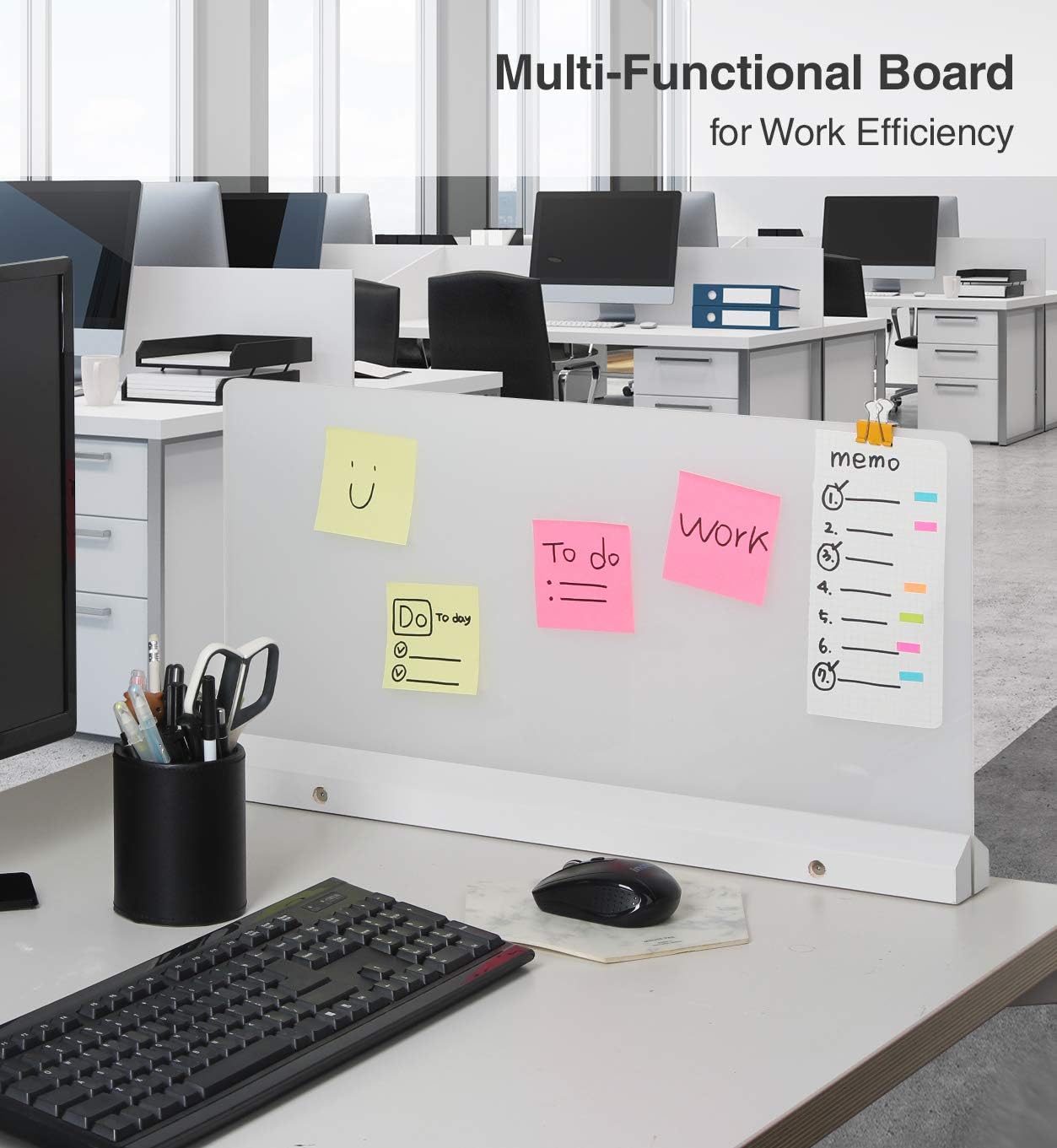 J JACKCUBE DESIGN Acrylic Desk Divider, Office Partition Board, Privacy Panel, Sneeze Guard Desktop Accessories for Classroom Cubicle Table Clear Boards 23.03 x 12 inches -MK529B : Office Products