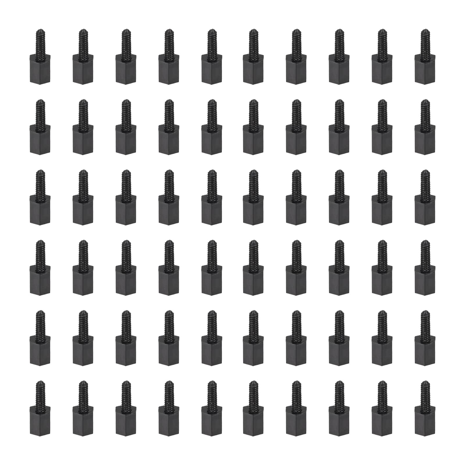 YOKIVE 150 Pcs M2 Standoff Screws, Nylon Hex PCB Standoffs with High Insulation Effect, Keep Height Consistent, Great for Motherboard (Black, 5mm+6mm)