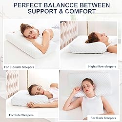 MUUEGM Gel Memory Foam Pillows, Contour Pillows for