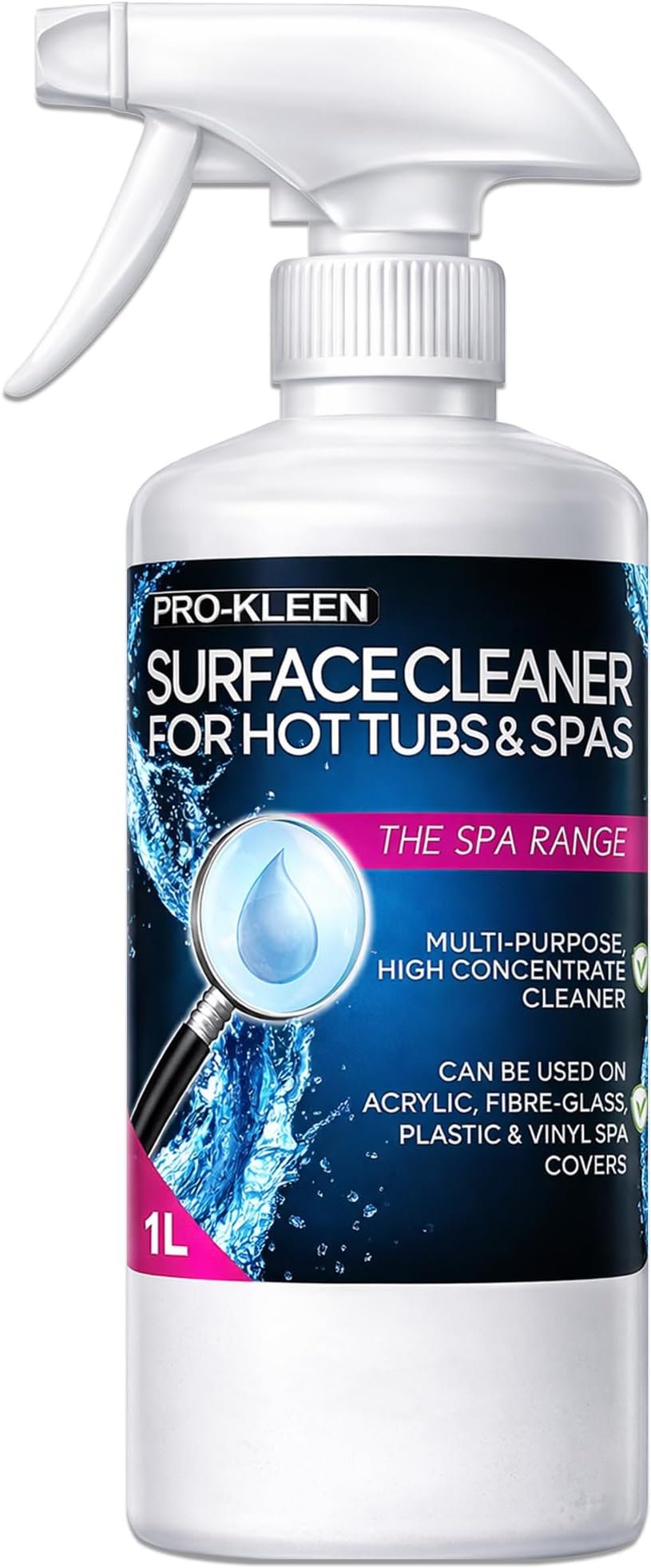 Pro-Kleen Hot Tub & Spa Surface Cleaner 1 Litre - Removes Dirt & Grease