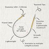 KnitPro Zing Fixed Circular Needles Asymmetrical 10" 3.50mm view 3