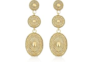 NOVEARRING Western Earrings Jewelry for Women Gold/Silver Turquoise Earrings Vintage Concho Earings Country Concert Outfits Western Christmas Jewelry Gifts for Women Stocking Stuffers