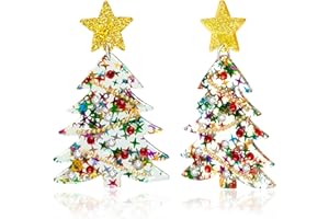ARTLUNAR Christmas Tree Earrings Acrylic Christmas Earrings for Women Xmas Drop Dangle Earring Christmas Jewelry Gift
