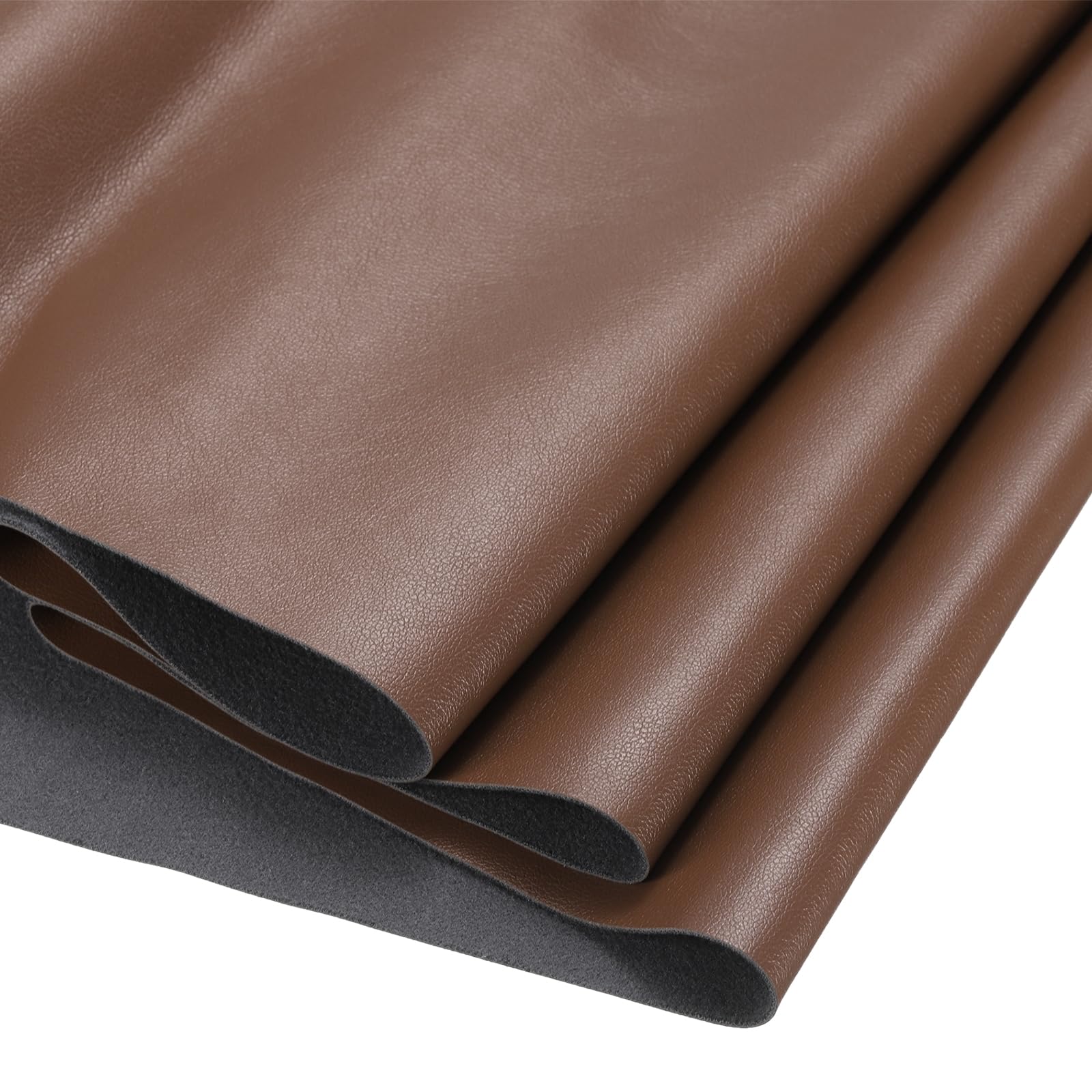 DMiotech 1 Pack 14 Inch x 53 Inch Faux Leather Strip Furniture Cover Napa Skin Dark Brown PU Leather Roll for Handmade DIY Craft Projects