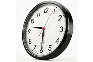 G.CATACC Wall Clock 10 inch/25 cm Silent Battery Operated, Non Ticking Round Modern Wall Clock for Kitchen, Living Room, Bedr