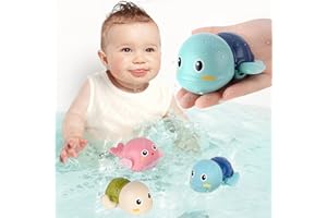 FAYOGOO Bath Toys, 4 Pack Baby Bath Toys for Toddlers 1-3, Floating Wind-up Toys Swimming Pool Games Water Play Set Xmas Gift for Bathtub Shower Beach Infant Toddlers Kids Boys Girls Age 1 2 3 4 5 6 Years
