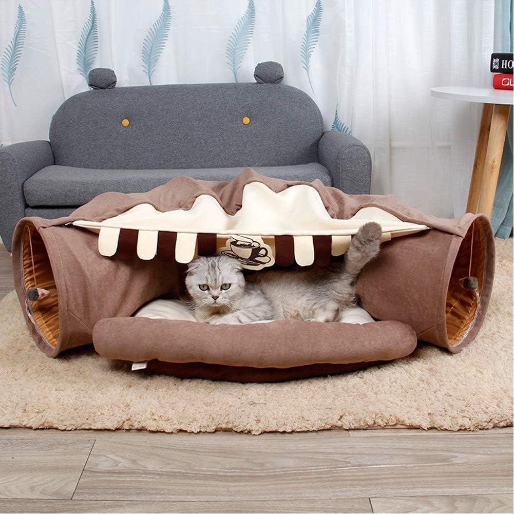 Amazon Com Tianpin Cat Tunnel Collapsible Tunnel Bed For Cat And