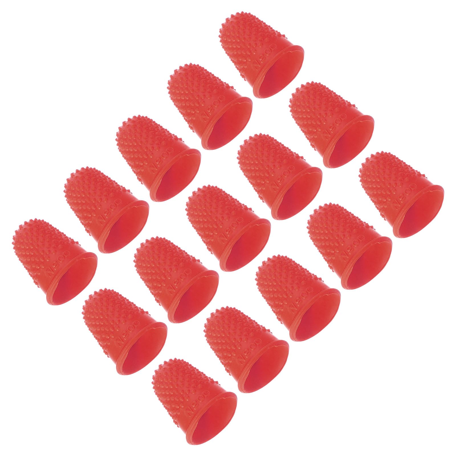 PATIKIL Rubber Finger Tips, 15 Pack Silicone Thumb Fingertip Protector Finger Cots Covers Guard Pads Thimble Grips for Office Counting Sewing, Red XS Size