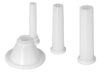 Wurstfüller aus Kunststoff 3-er Satz, für Fleischwolf Größe 5 Jupiter - Bosch - Alexanderwerk - Gastroback usw.