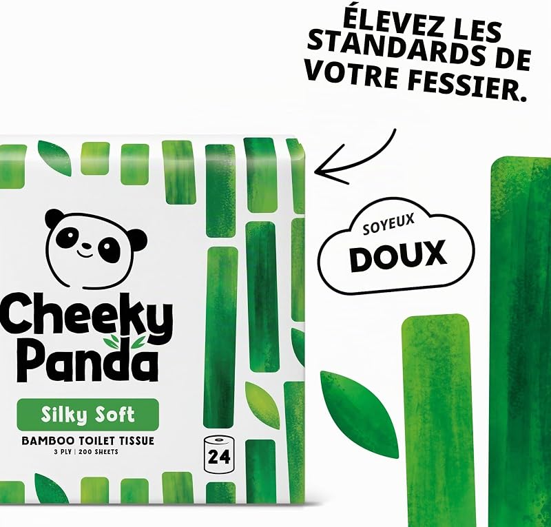 Achat en gros de rouleaux de papier toilette en bambou — 24 rouleaux de papier toilette à 3 épaisseurs | Emballage sans plastique et papier de soie durable | Blanc