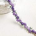 LANEHUA 5 Yards Purple Rose Floral Pattern Lace Ribbon Trim for Sewing, Gift Package Wrapping,DIY Crafts and Bridal Wedding Decorations