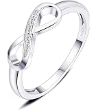 Orecchini A Perno Infinito Mezza Zirconia Cubica In Argento 925 Placcato Rodio – 12x5.5 Mm
