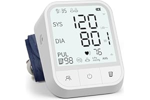 Blood Pressure Monitor Blood Pressure Machine Automatic Upper Arm Adjustable Cuff with Large Backlit Display, 2 * 99 Memory B