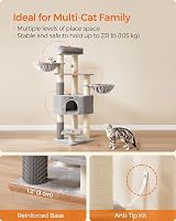 Feandrea Cat Tree Large Cats Heavy-Duty with Warm Pads 9 Scratching Posts view 8