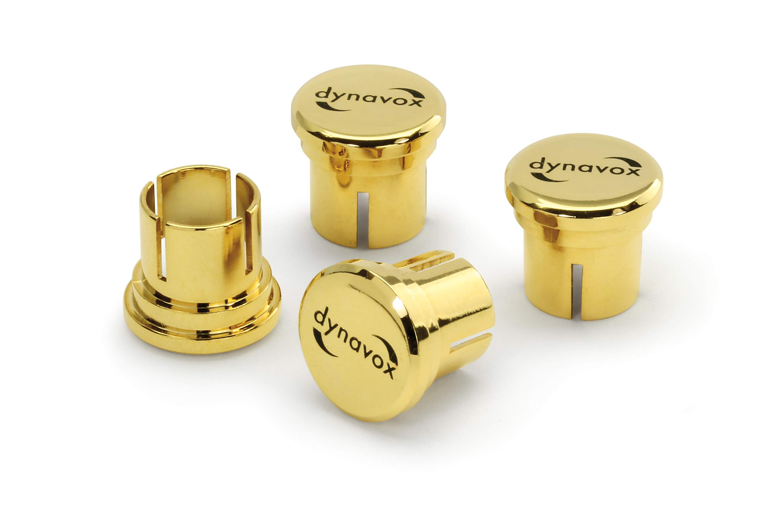 Dynavox RCA Protection Caps, High End Caps for RCA Connections, 24k Gold Plated, Set of 4