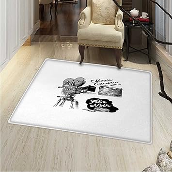Amazon Com Movie Theater Rugs Bedroom Antique Movie Camera