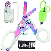 LEEPENK 6 in 1 Multi-function Trauma Shears with Strap Cutter and Glass Breaker, with Luminous Holster For Outdoor Camping Emergency Tool(Luminous colorful)