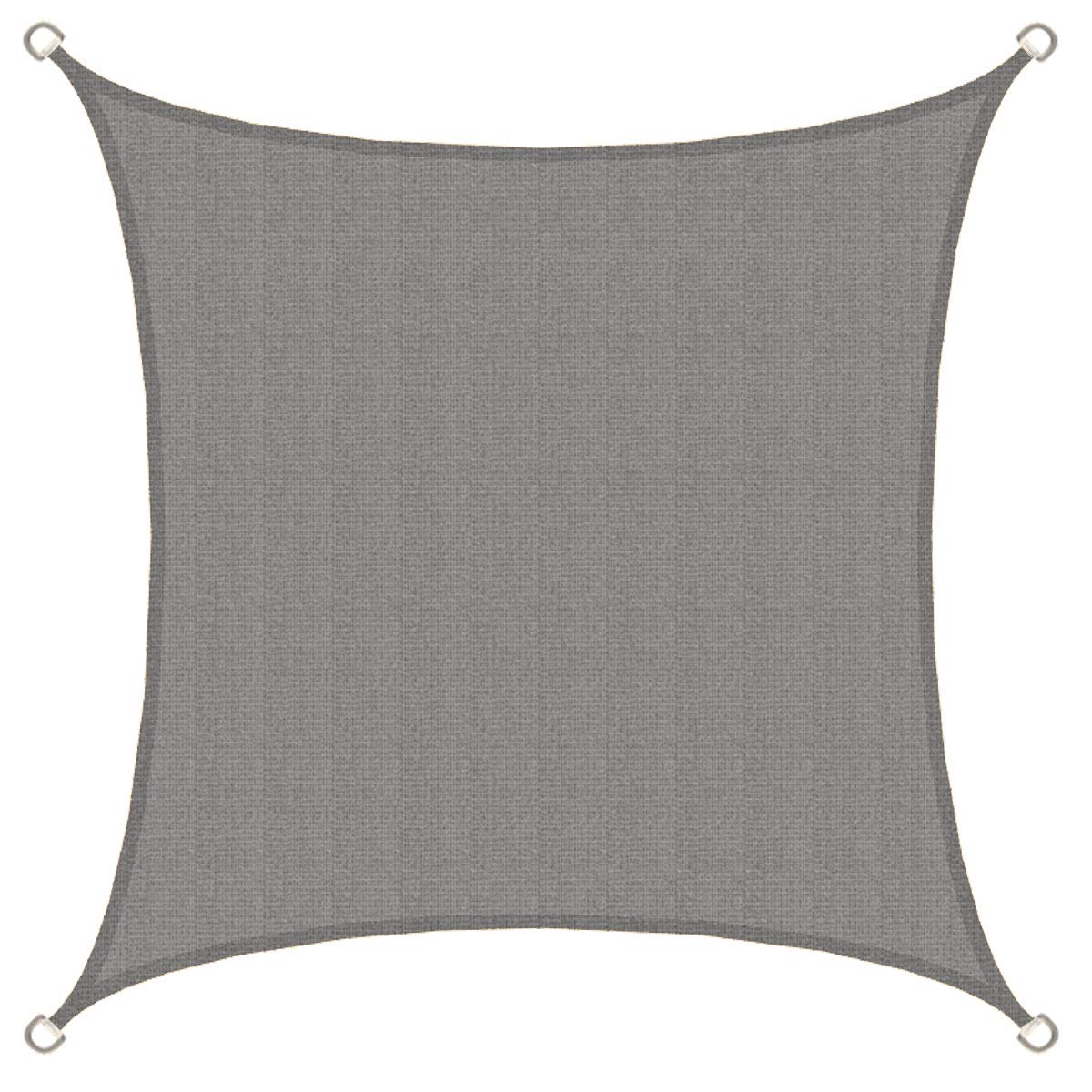 AMANKA UV Shade Sail - 2x2 m HDPE Square - Sun Protection Tarpaulin Canopy Garden Balcony Grey