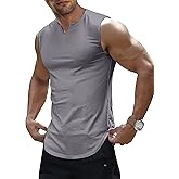 JMIERR Men's Ribbed Tank Tops Knit Sleeveless Workout T Shirt Muscle Gym Fitness Tee