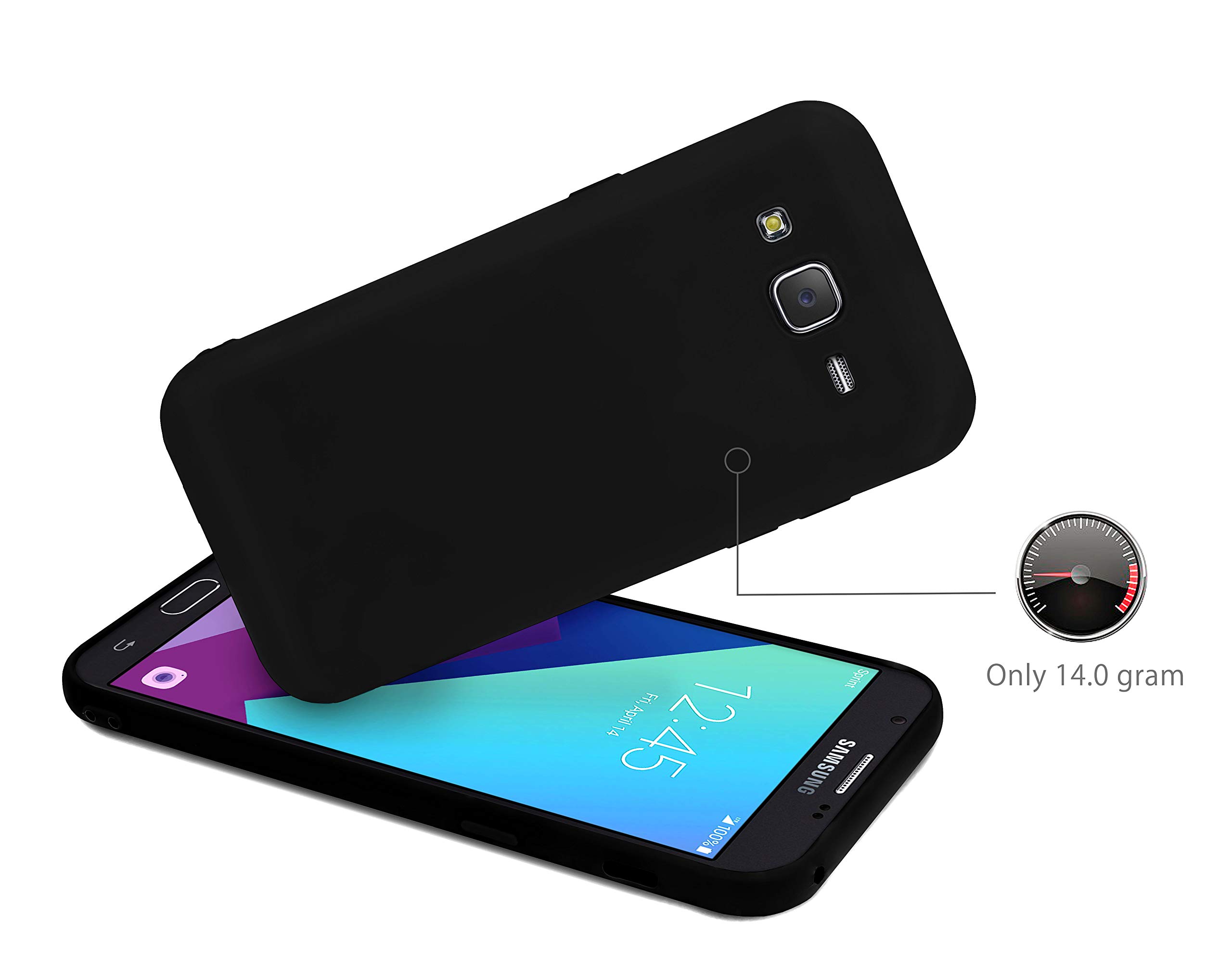 MyGadget TPU Etui en silicone pour - Samsung Galaxy J7 (2016) - Ultra-mince (1,2 mm) manchon en caoutchouc de lumière douce Housse en silicone Case Black