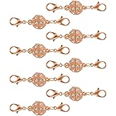 uxcell 8Pcs Jewelry Clasps, Round Clasps Locking Closures with Lobster Clasps for Bracelet Necklace DIY Making Wedding Jewelry Accessories (Rose Gold)