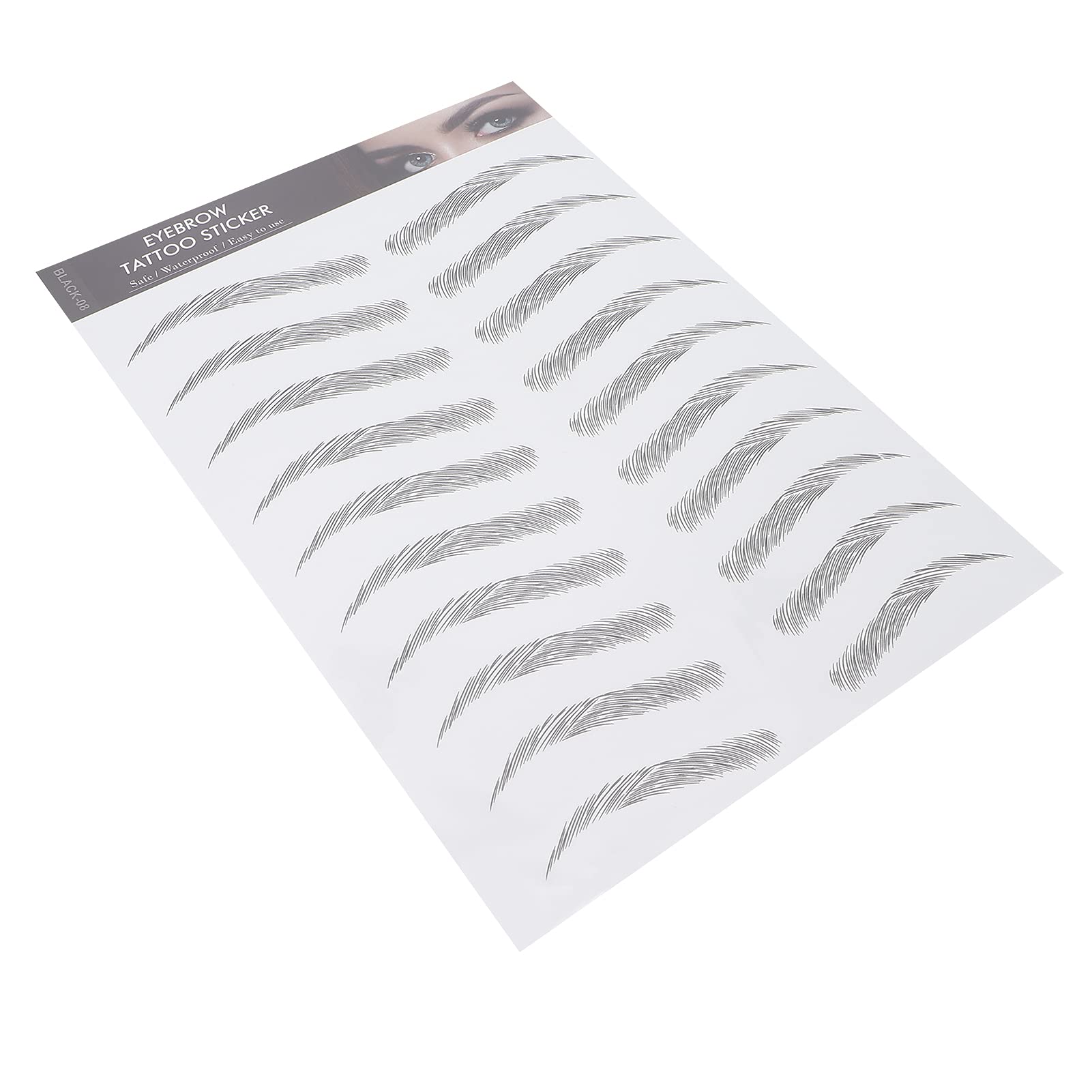 Long Lasting Eyebrow Tattoo Sticker - Household Portable Women's Transfers (BLACK-08)
