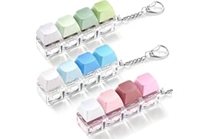 OUTXE 3 Pack Keyboard Fidget Toy – Clicky, Creamy & Silent Stress Relief Fidget Clicker Keychain – Quiet Fidget Toys for Adults, Boost Focus & Calm Anxiety at Work, Travel – Ideal Stress-Relief Gift