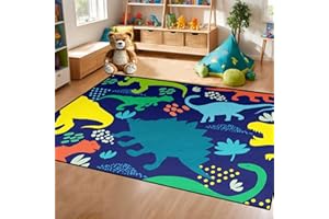 WJLBKGU Dinosaur Rug - Dinosaur Rugs for Boys Bedroom Cartoon Dino Carpet for Boys Kids Room Decor Colorful Animal Carpet for Living Room Floor Mats, 2.5x4 Feet