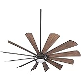 Minka-Aire F870L-ORB 65" Windmolen Outdoor Smart Ceiling Fan with LED Light and Remote Control, Oil Rubbed Bronze